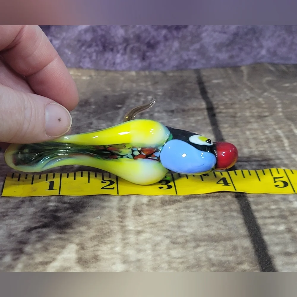 Fine Quality Russian Hand Blown‎ Lampwork Glass Parrott Figurine